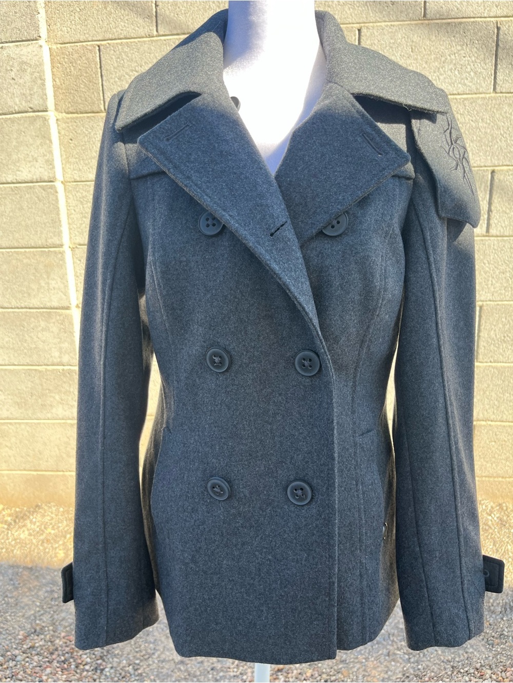 MUSTERBRAND Jacket Dragon Age Gray Wool Blend Peacoat